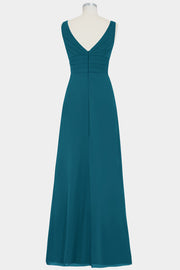 Chiffon V-Neck Sleeveless Bridesmaid Dress| Plus Size | 60+ Colors