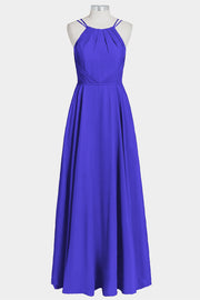 Chiffon Column Spaghetti Straps Sleeveless Bridesmaid Dress-B14038