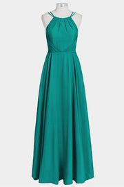 Chiffon Column Spaghetti Straps Sleeveless Bridesmaid Dress-B14038