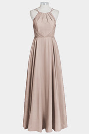 Chiffon Column Spaghetti Straps Sleeveless Bridesmaid Dress-B14038