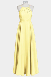 Chiffon Column Spaghetti Straps Sleeveless Bridesmaid Dress-B14038