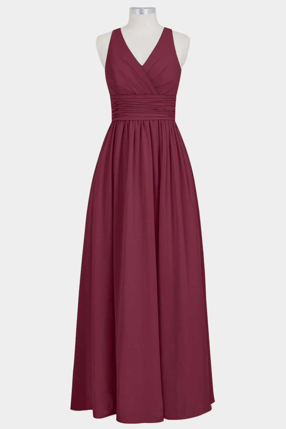 Chiffon V-Neck Sleeveless Bridesmaid Dress| Plus Size | 60+ Colors