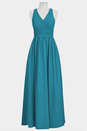 Chiffon Column V-Neck Sleeveless Bridesmaid Dress-B14041