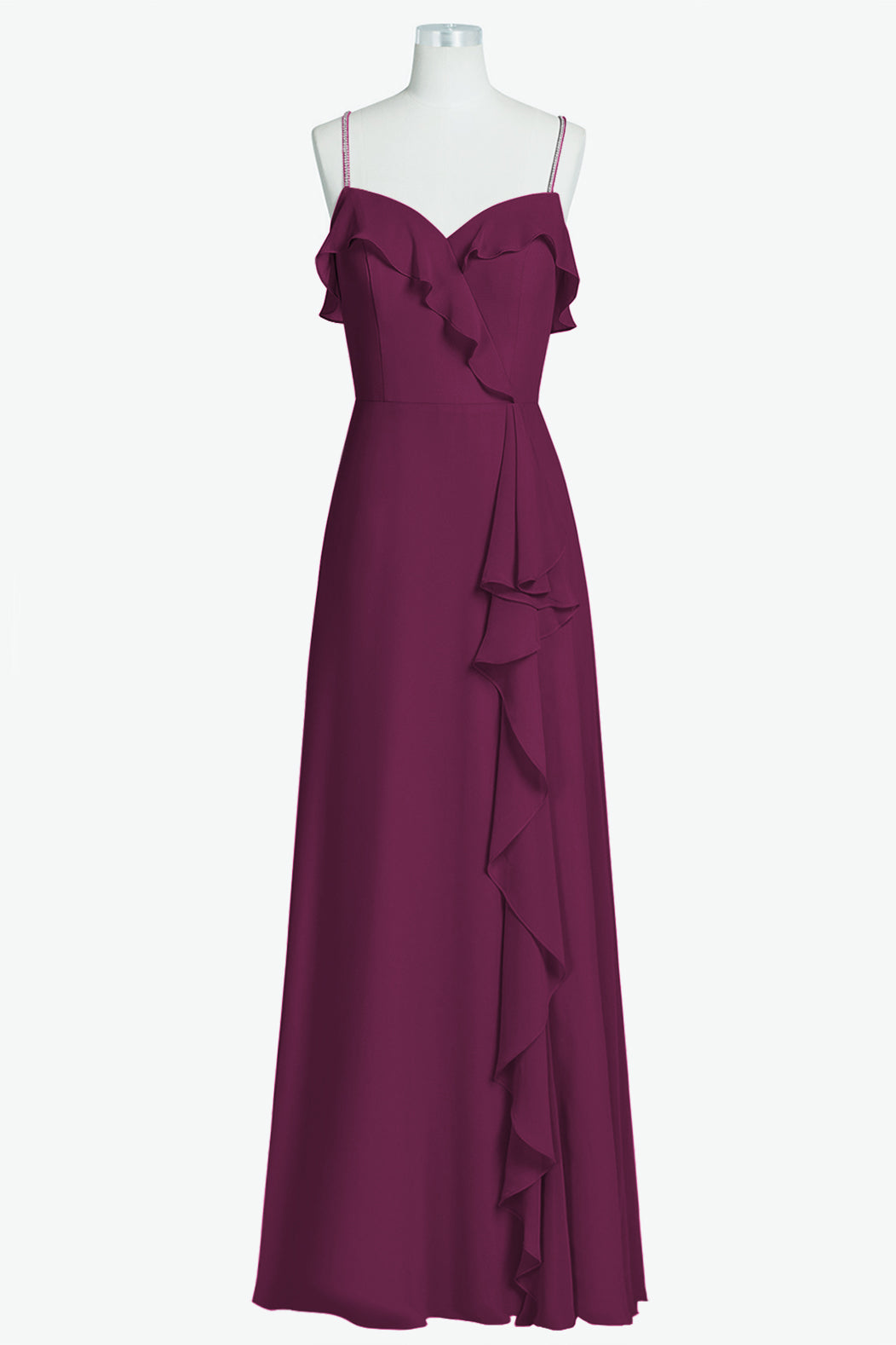 Chiffon V-Neck Sleeveless Bridesmaid Dress| Plus Size | 60+ Colors