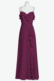 Chiffon V-Neck Sleeveless Bridesmaid Dress| Plus Size | 60+ Colors
