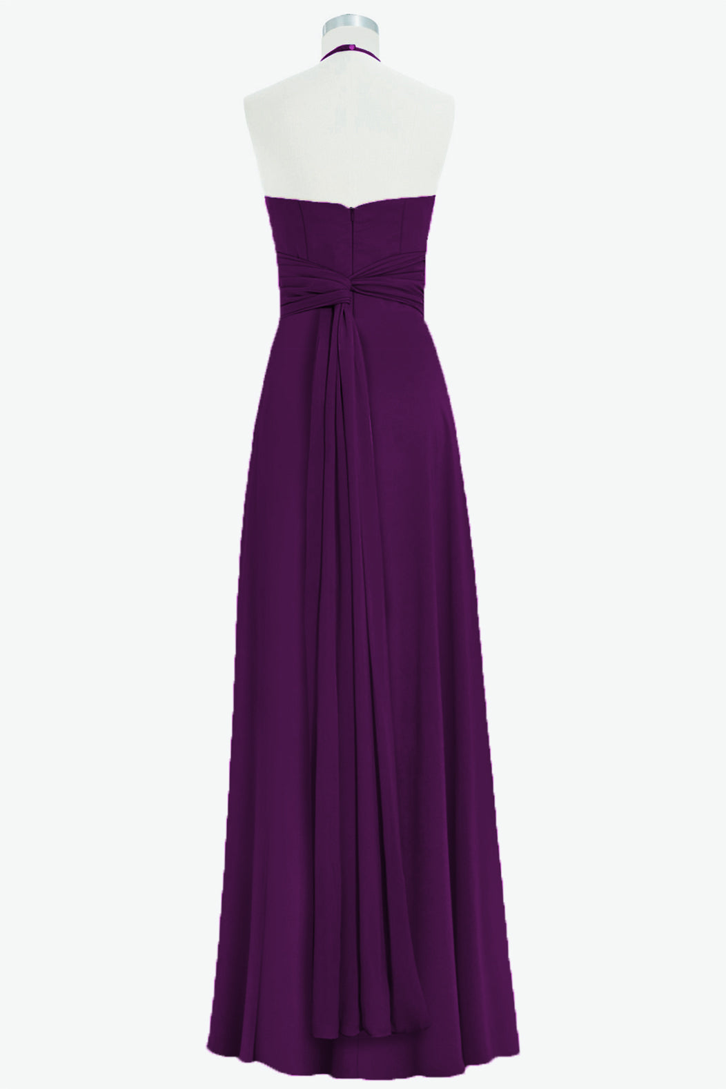 Chiffon Halter Sleeveless Bridesmaid Dress| Plus Size | 60+ Colors