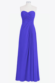 Chiffon Column Strapless Sleeveless Bridesmaid Dress-B14076
