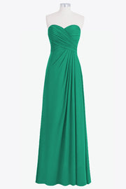 Chiffon Column Strapless Sleeveless Bridesmaid Dress-B14076