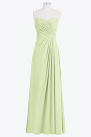 Chiffon Column Strapless Sleeveless Bridesmaid Dress-B14076
