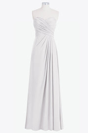 Chiffon Column Strapless Sleeveless Bridesmaid Dress-B14076