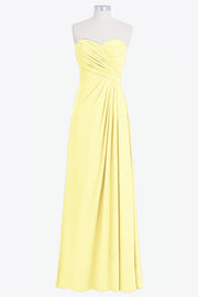 Chiffon Column Strapless Sleeveless Bridesmaid Dress-B14076