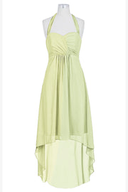 Chiffon Column Halter Sleeveless Bridesmaid Dress-B14087