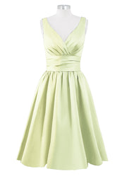 Satin Column Dipped Sleeveless Bridesmaid Dress-B14100