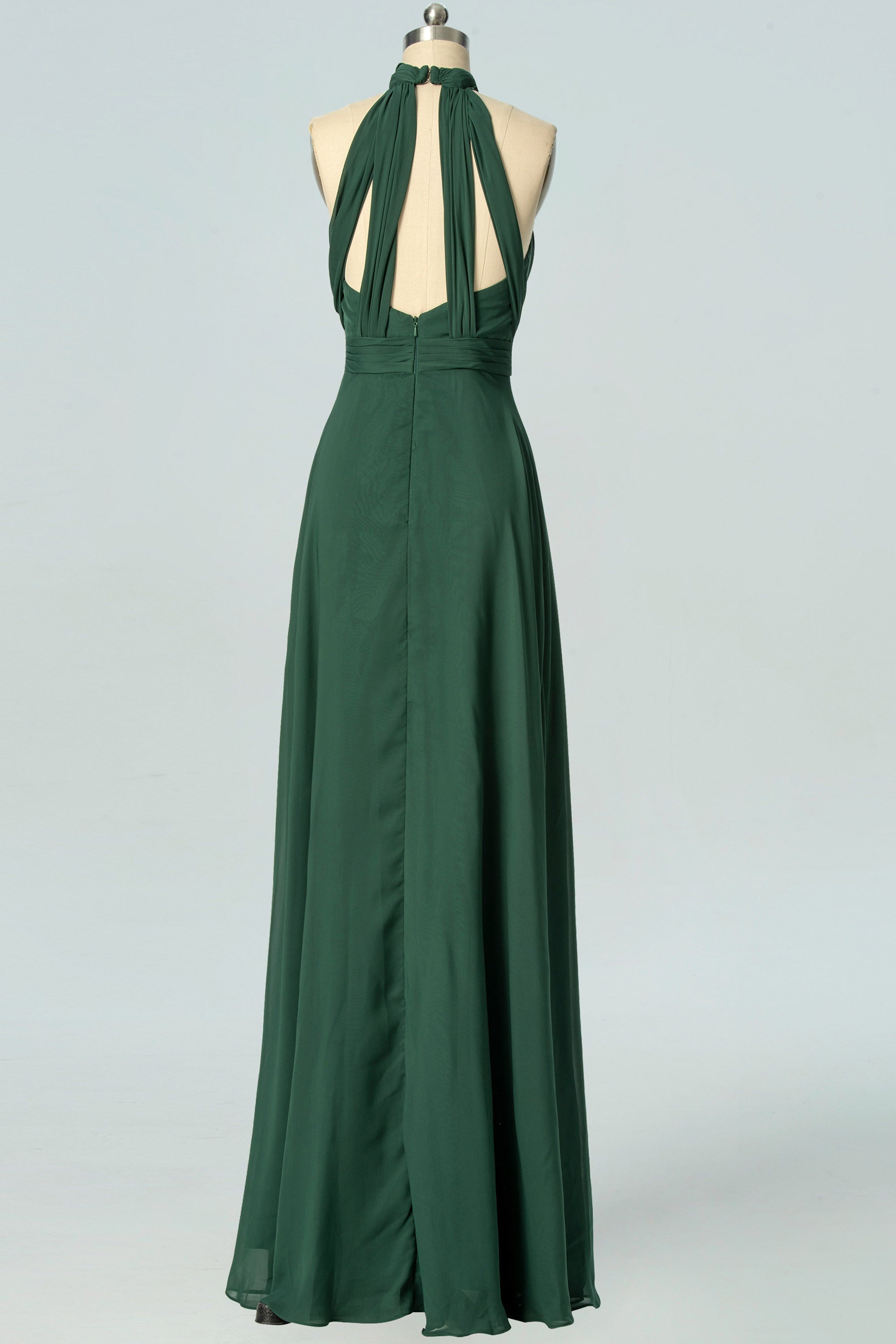 Chiffon Halter Sleeveless Bridesmaid Dress| Plus Size | 60+ Colors
