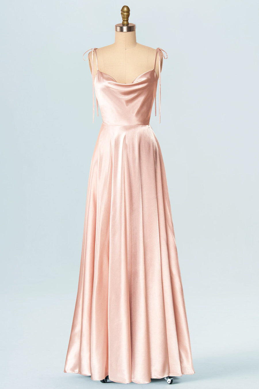 Stretch Satin Cowl Neck Sleeveless Bridesmaid Dress| Plus Size | 60+ Colors