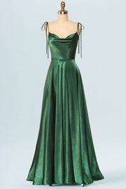 Stretch Satin Cowl Neck Sleeveless Bridesmaid Dress| Plus Size | 60+ Colors