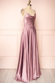 Stretch Satin Cowl Neck Sleeveless Bridesmaid Dress| Plus Size | 60+ Colors