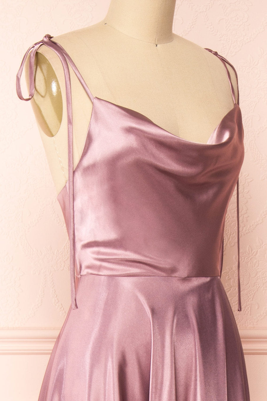 Stretch Satin Cowl Neck Sleeveless Bridesmaid Dress| Plus Size | 60+ Colors
