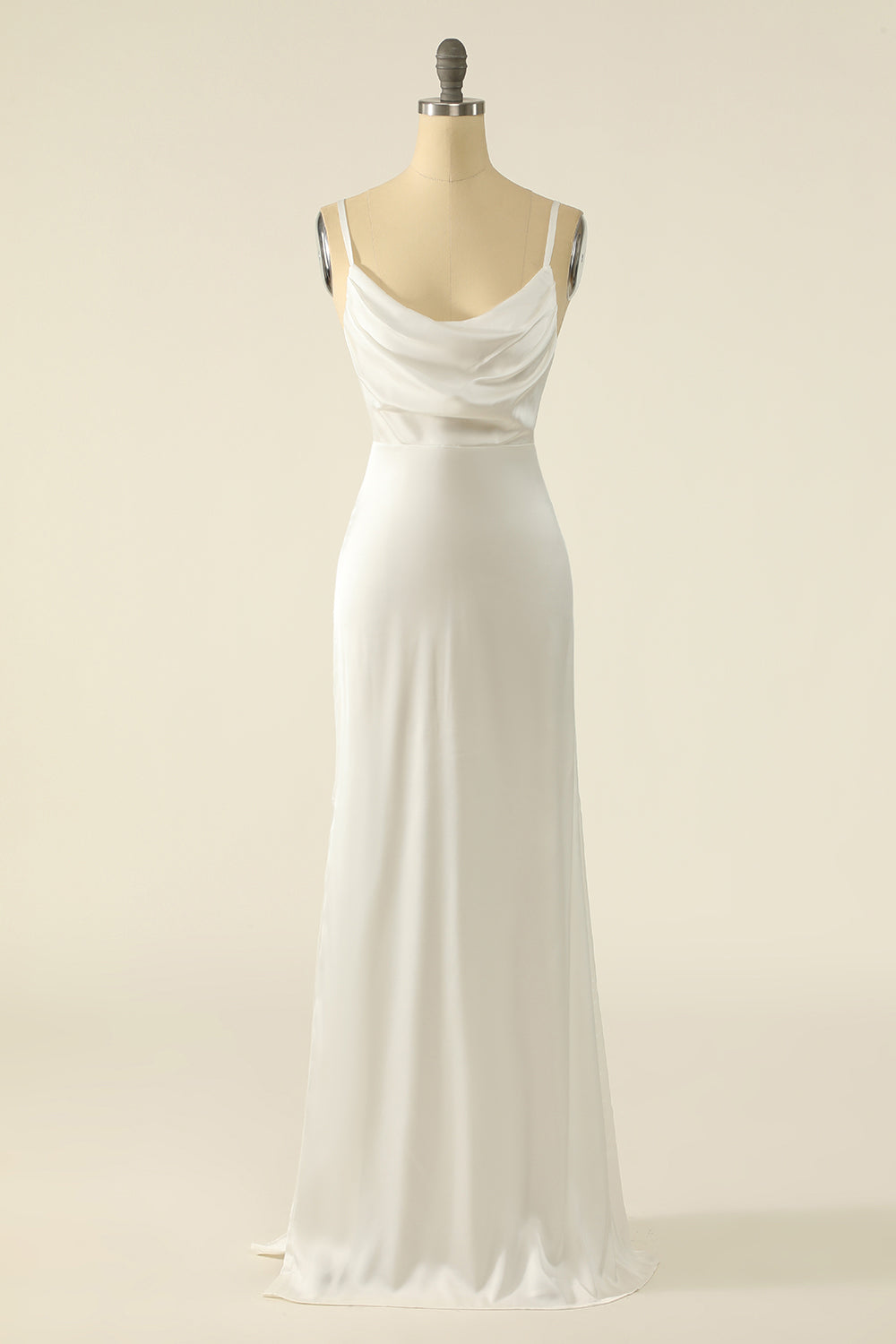 Stretch Satin Cowl Neck Sleeveless Bridesmaid Dress| Plus Size | 60+ Colors