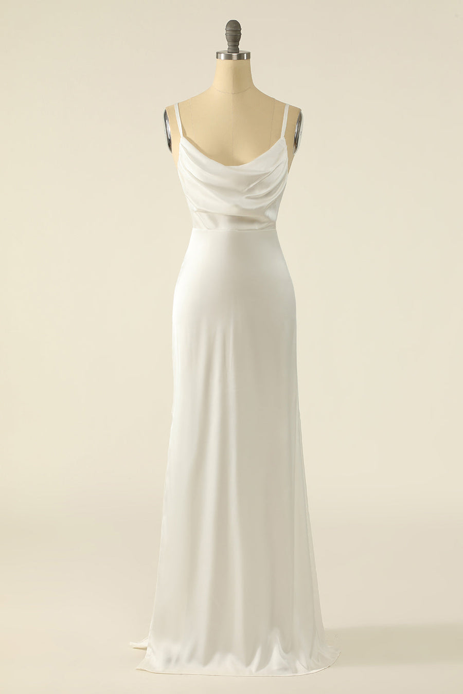 Stretch Satin Cowl Neck Sleeveless Bridesmaid Dress| Plus Size | 60+ Colors