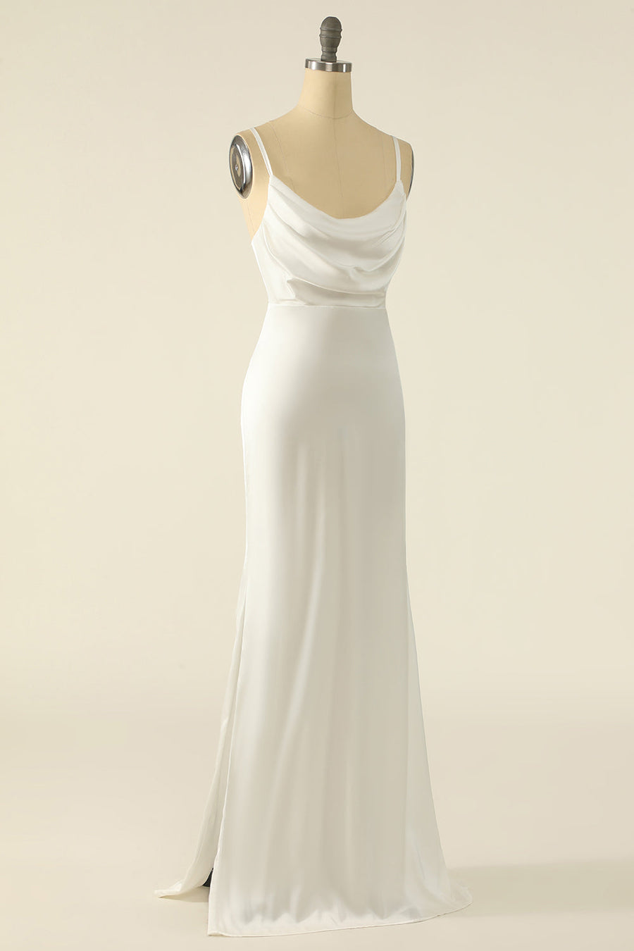 Stretch Satin Cowl Neck Sleeveless Bridesmaid Dress| Plus Size | 60+ Colors
