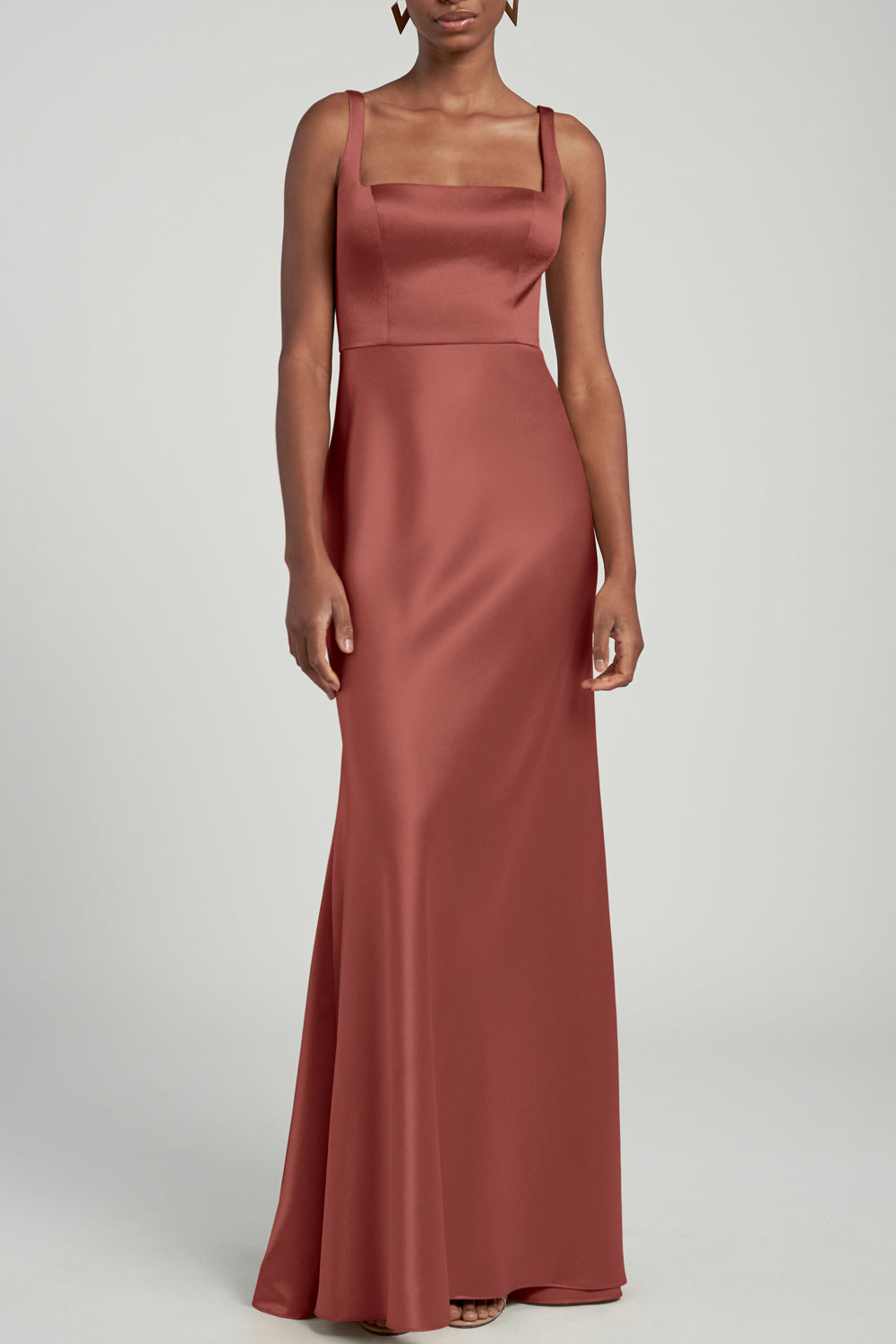 Stretch Satin V-Neck Sleeveless Bridesmaid Dress| Plus Size | 60+ Colors