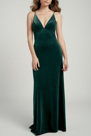 Velvet Boat Neck Sleeveless Bridesmaid Dress| Plus Size | 60+ Colors