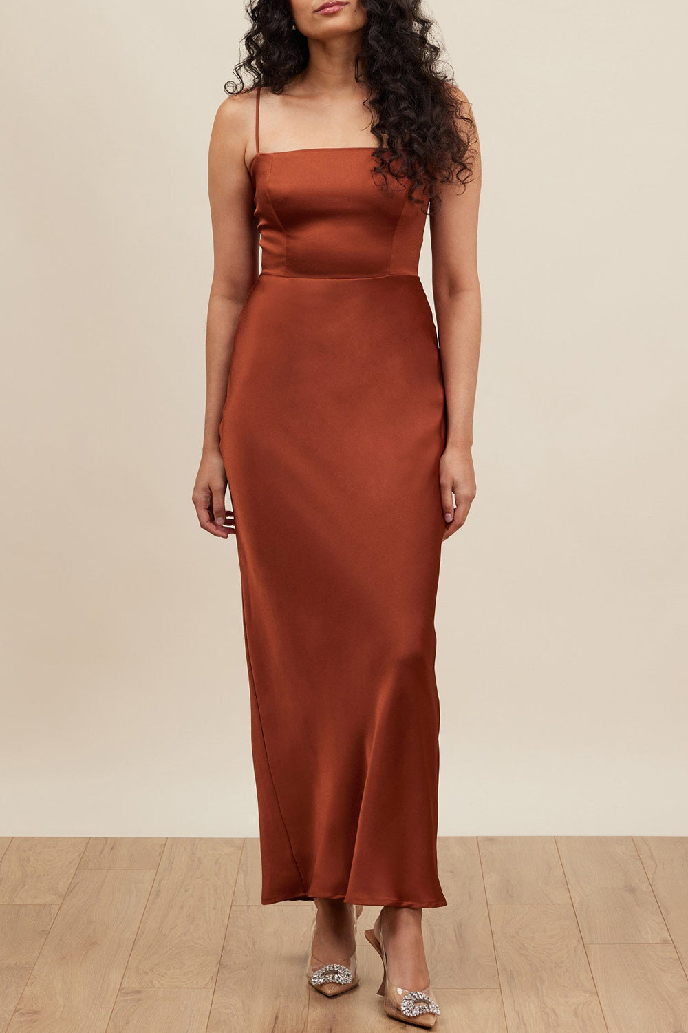 Stretch Satin Jewel Neck Sleeveless Bridesmaid Dress| Plus Size | 60+ Colors