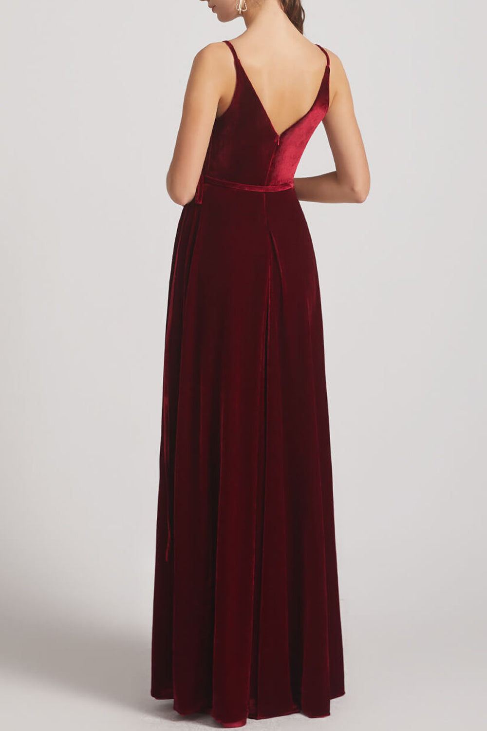 Velvet Boat Neck Long Sleeves Bridesmaid Dress| Plus Size | 60+ Colors