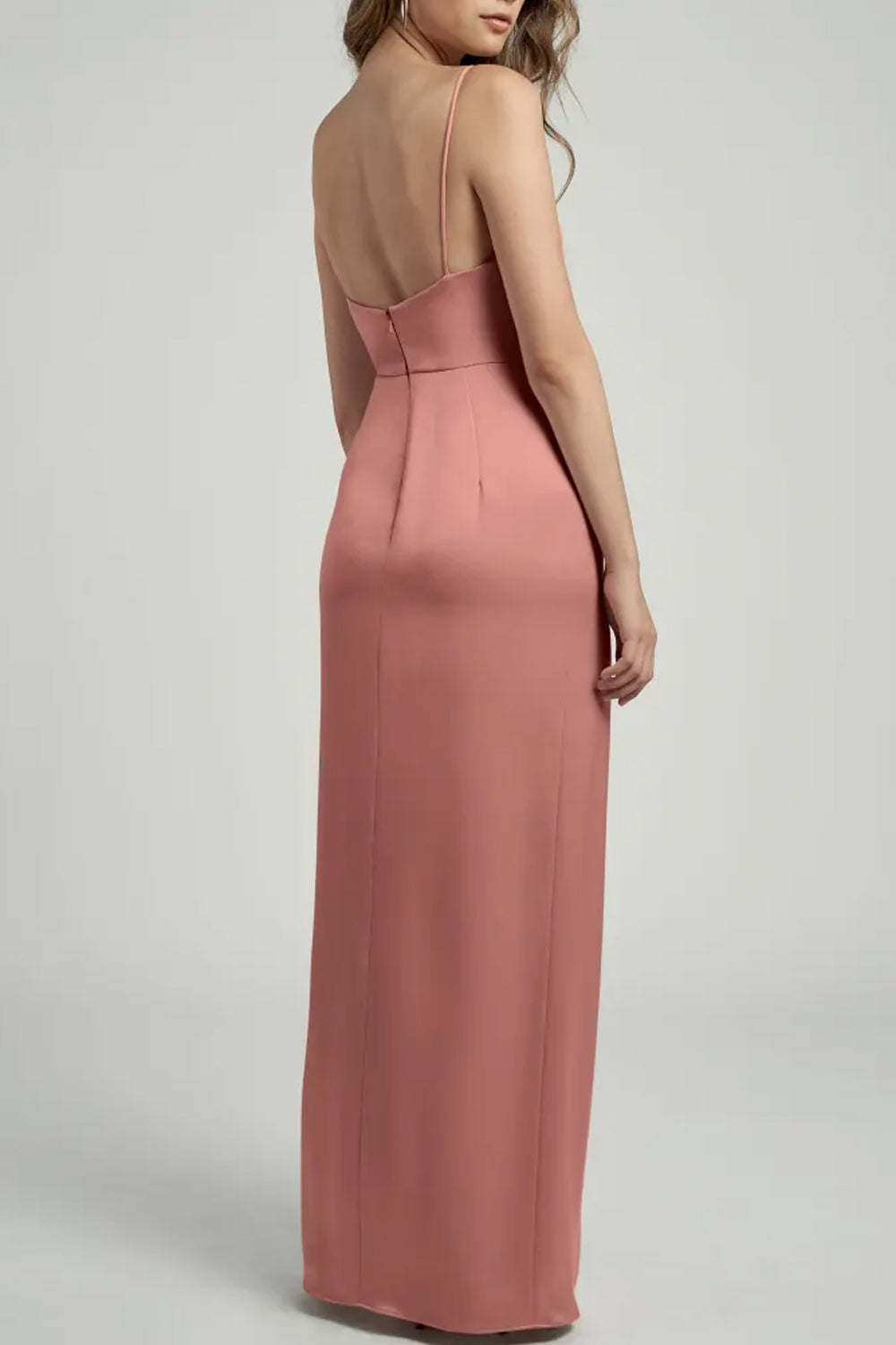 Stretch Satin Jewel Neck Sleeveless Bridesmaid Dress| Plus Size | 60+ Colors