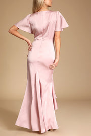 Stretch Satin V-Neck Sleeveless Bridesmaid Dress| Plus Size | 60+ Colors