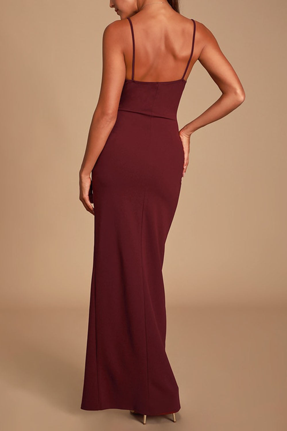 Stretch Satin V-Neck Sleeveless Bridesmaid Dress| Plus Size | 60+ Colors