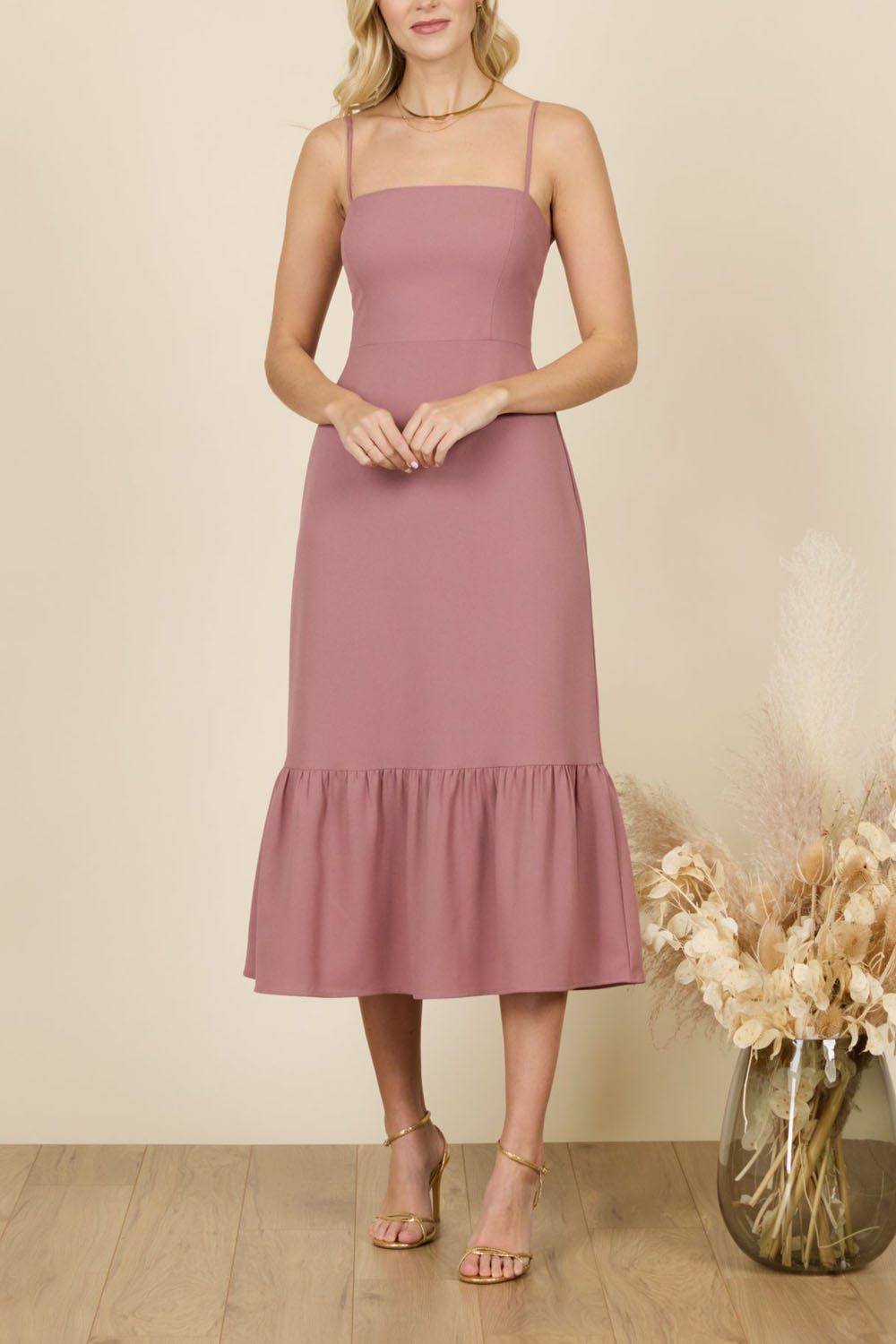 Stretch Satin V-Neck Sleeveless Bridesmaid Dress| Plus Size | 60+ Colors