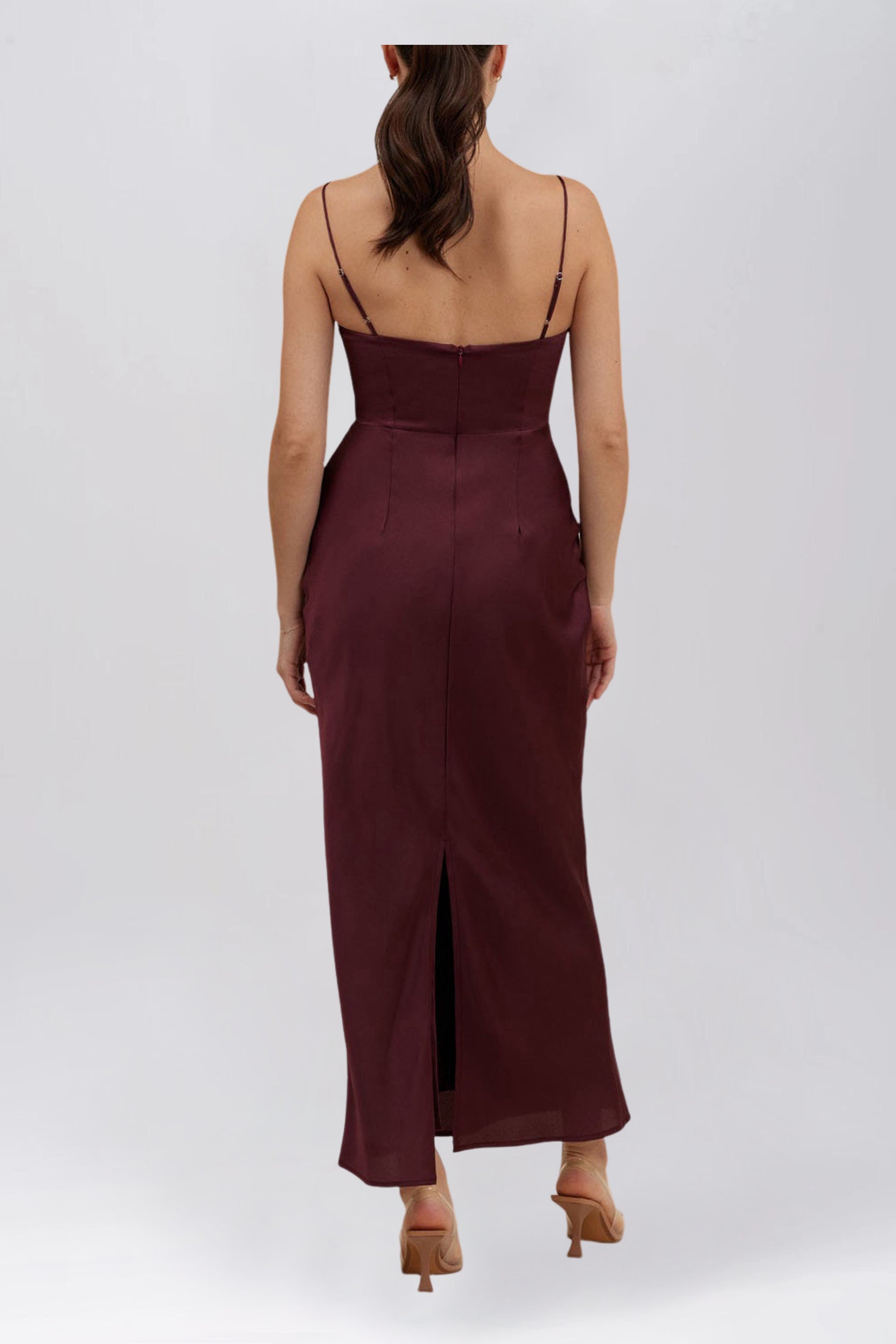 Stretch Satin Boat Neck Sleeveless Bridesmaid Dress| Plus Size | 60+ Colors
