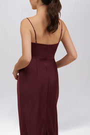 Stretch Satin Boat Neck Sleeveless Bridesmaid Dress| Plus Size | 60+ Colors