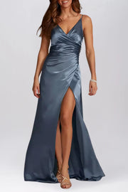 Stretch Satin One Shoulder Sleeveless Bridesmaid Dress| Plus Size | 60+ Colors