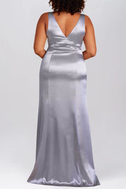 Stretch Satin One Shoulder Sleeveless Bridesmaid Dress| Plus Size | 60+ Colors