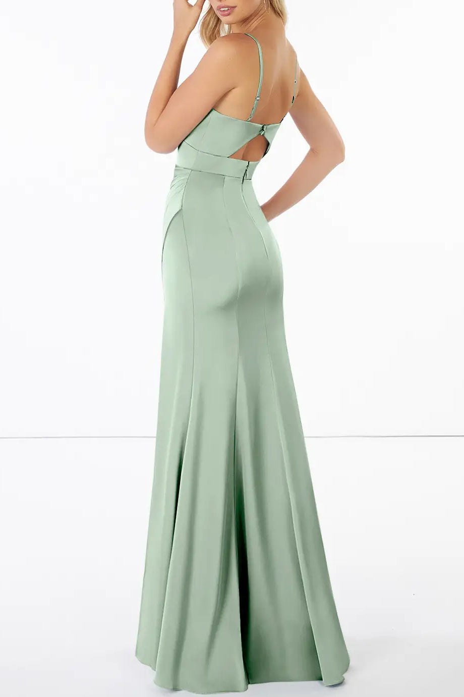 Stretch Satin One Shoulder Sleeveless Bridesmaid Dress| Plus Size | 60+ Colors