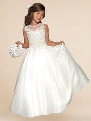 Lace A-Line Scoop Neck Sleeveless Flower Girl Dress-B500012