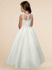 Lace A-Line Scoop Neck Sleeveless Flower Girl Dress-B500012