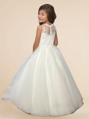 Lace A-Line Scoop Neck Sleeveless Flower Girl Dress-B500013