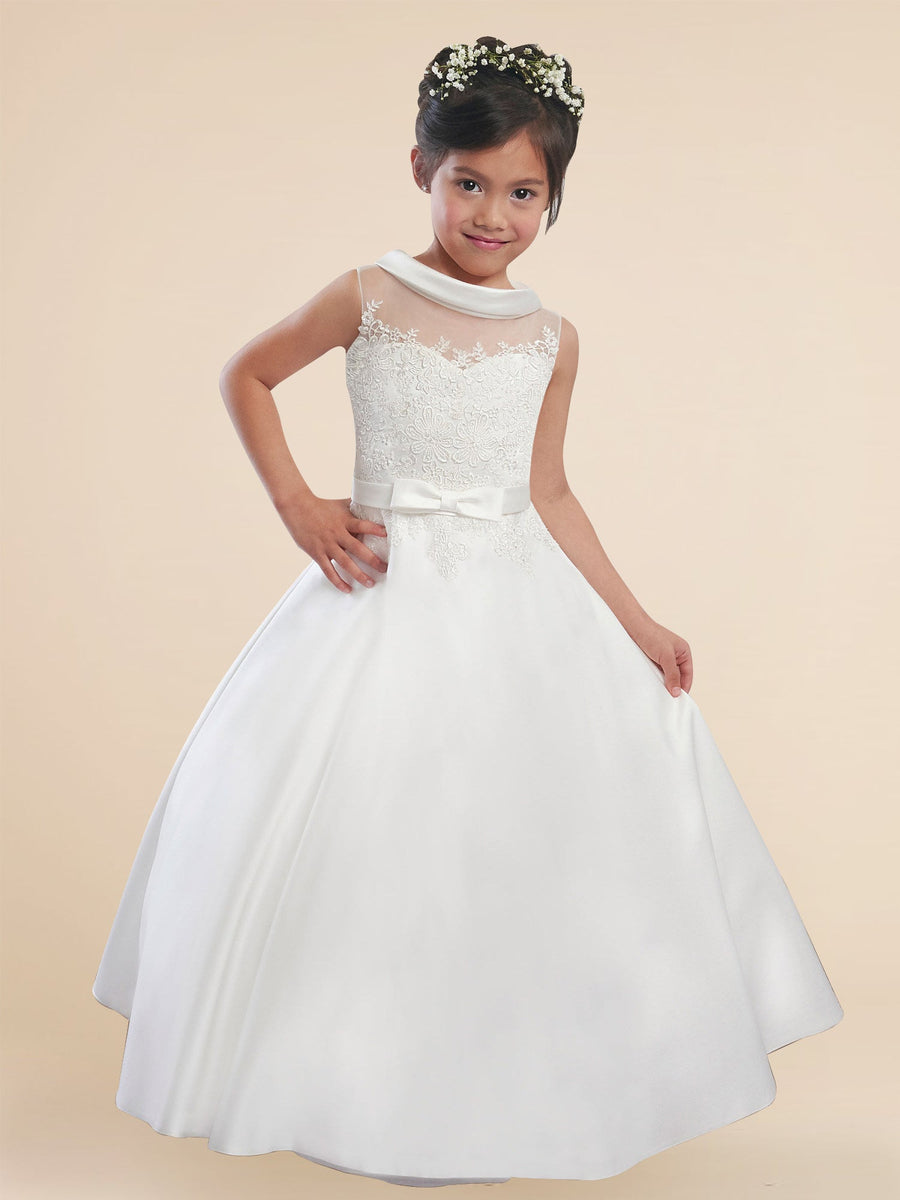 Lace A-Line Scoop Neck Sleeveless Flower Girl Dress-B500020