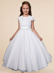 Lace A-Line Scoop Neck Sleeveless Flower Girl Dress-B500025