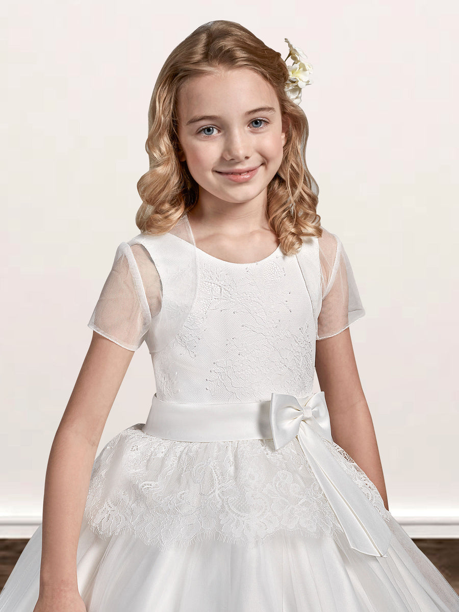 Lace A-Line Scoop Neck Sleeveless Flower Girl Dress-B500026