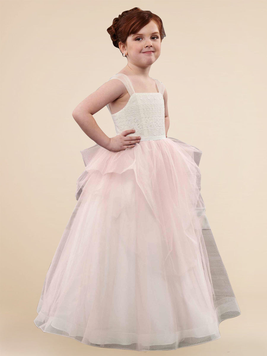 Lace A-Line Bateau/Boat Sleeveless Flower Girl Dress-B500029