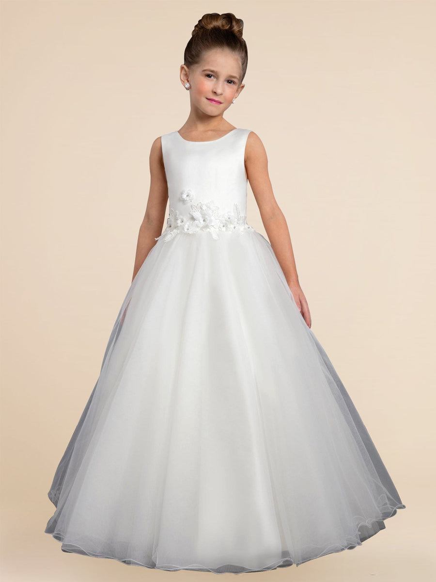 Lace A-Line Scoop Neck Sleeveless Flower Girl Dress-B500031