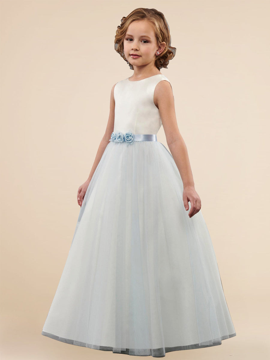 Lace A-Line Scoop Neck Sleeveless Flower Girl Dress-B500032