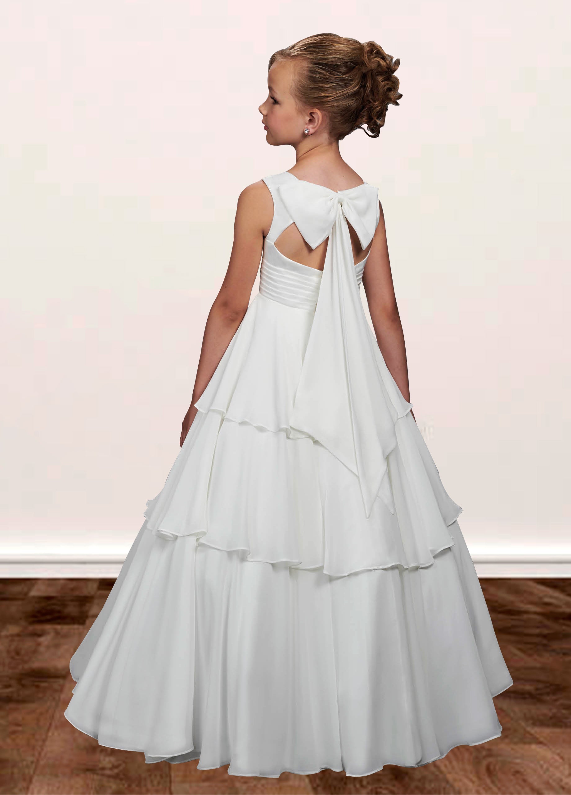 Lace A-Line Bateau/Boat Sleeveless Flower Girl Dress-B500036