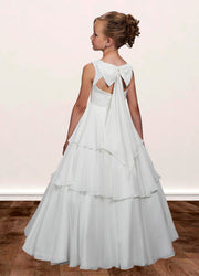 Lace A-Line Bateau/Boat Sleeveless Flower Girl Dress-B500036