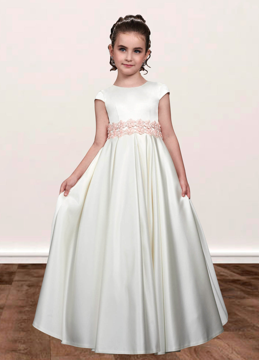 Lace A-Line Scoop Neck Sleeveless Flower Girl Dress-B500041